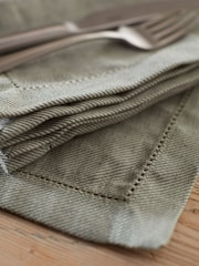 Secret Linen Store Green Twill Cotton Linen Placemats - Image 2 of 3
