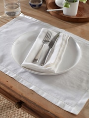 Secret Linen Store White Twill Cotton Linen Placemats - Image 1 of 3