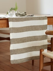Secret Linen Store Green Cora Stripe Table Runner - Image 1 of 3