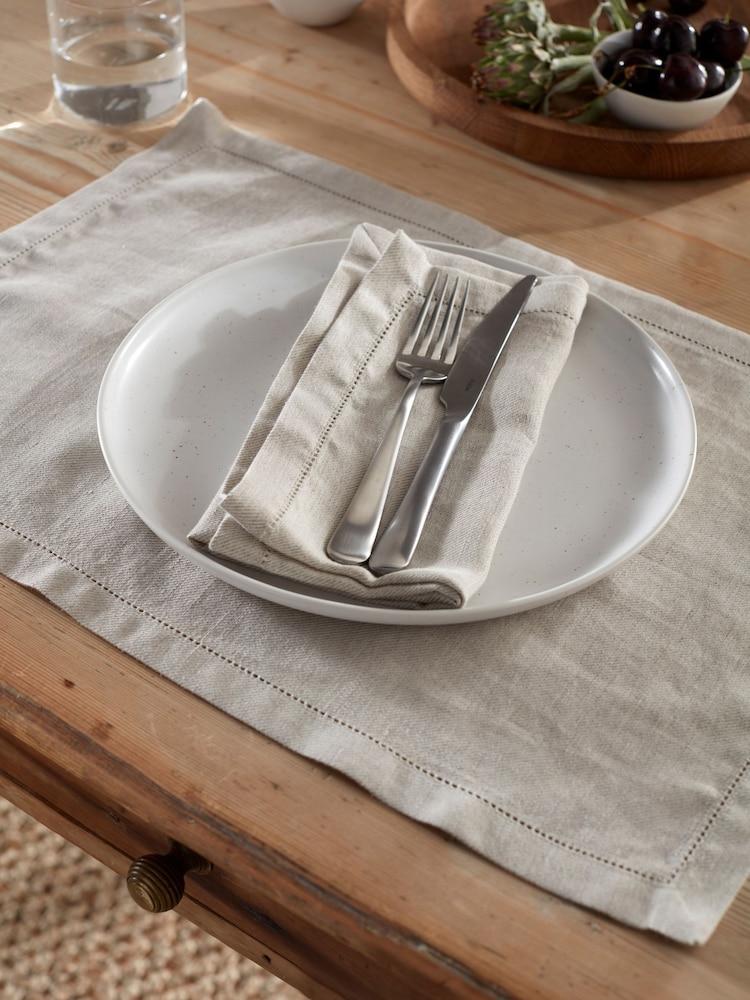 Secret Linen Store Natural Twill Cotton Linen Placemats - Image 1 of 3 Secret Linen Store Natural Twill Cotton Linen Placemats - Image 1 of 3
