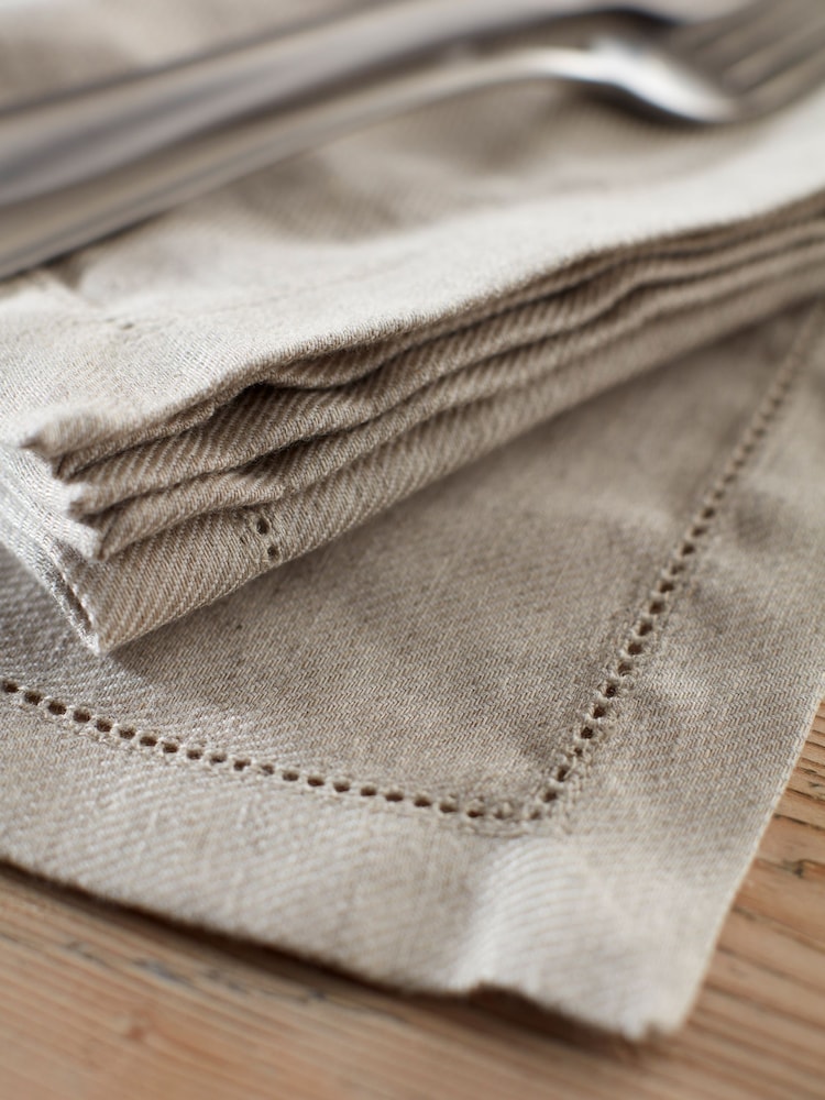 Secret Linen Store Natural Twill Cotton Linen Placemats - Image 2 of 3 Secret Linen Store Natural Twill Cotton Linen Placemats - Image 2 of 3
