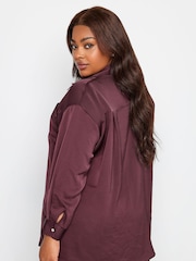 Yours Curve Red Cuffed Sleeve Shirt - Image 3 of 6