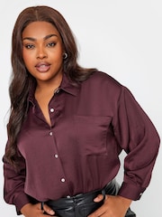 Yours Curve Red Cuffed Sleeve Shirt - Image 5 of 6