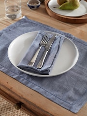 Secret Linen Store Blue Twill Cotton Linen Placemats - Image 1 of 3