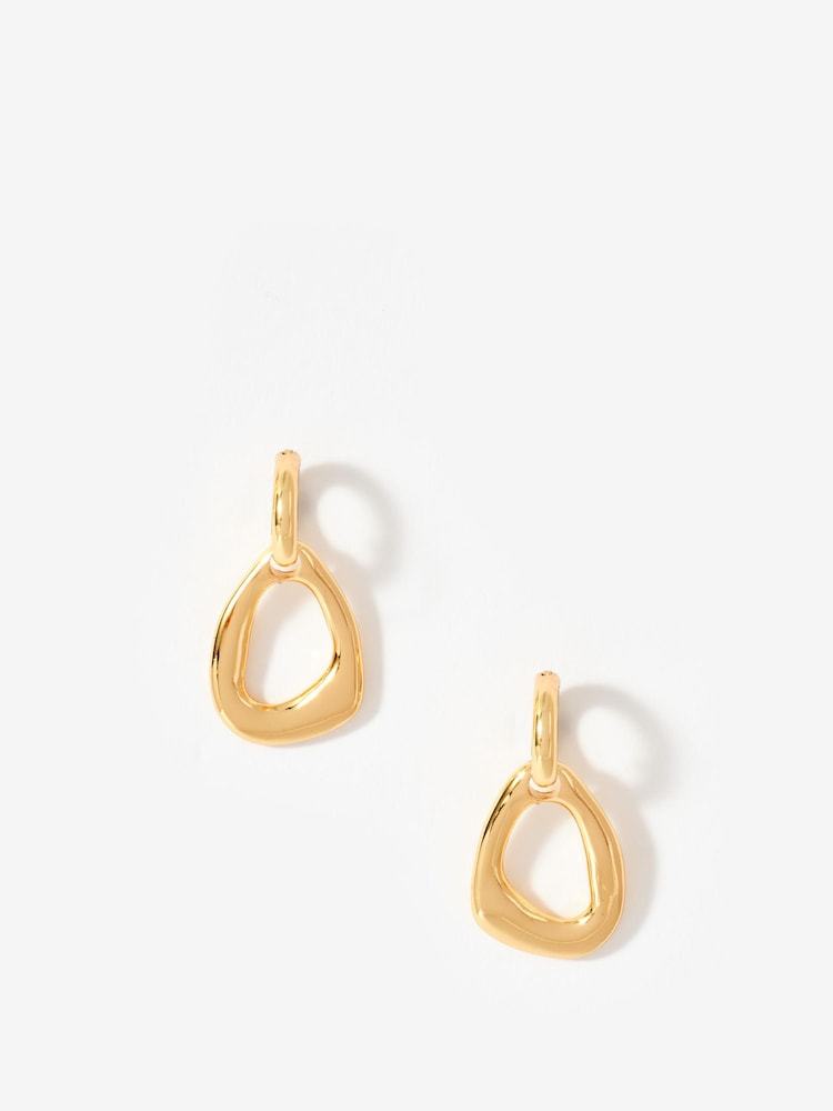 Mint Velvet Gold Tone Sculpted Drop Earrings - Image 1 of 3 Mint Velvet Gold Tone Sculpted Drop Earrings - Image 1 of 3