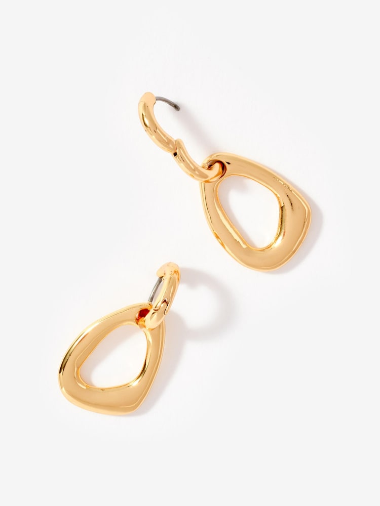 Mint Velvet Gold Tone Sculpted Drop Earrings - Image 2 of 3 Mint Velvet Gold Tone Sculpted Drop Earrings - Image 2 of 3