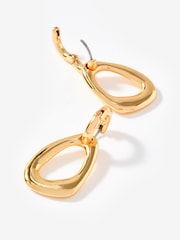 Mint Velvet Gold Tone Sculpted Drop Earrings - Image 3 of 3