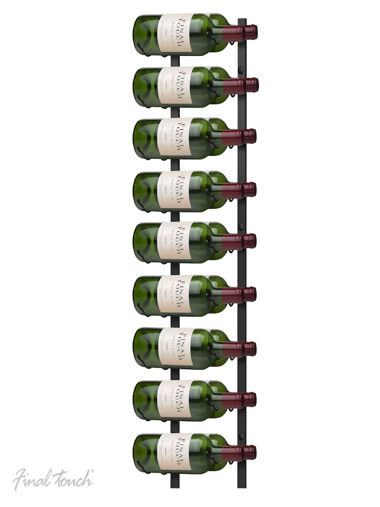 Jeray Black Final Touch 18 Bottle Wall Mounted Wine Rack - Image 3 of 3