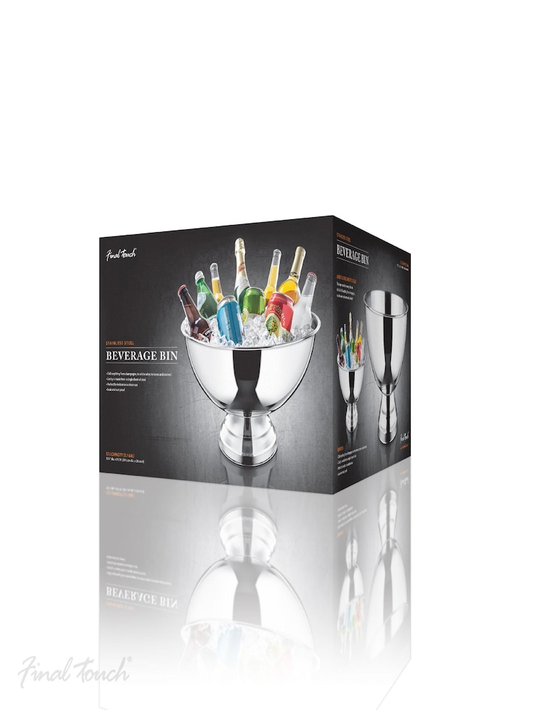 Jeray Clear Final Touch Stainless Steel Beverage Bin - Image 3 of 3