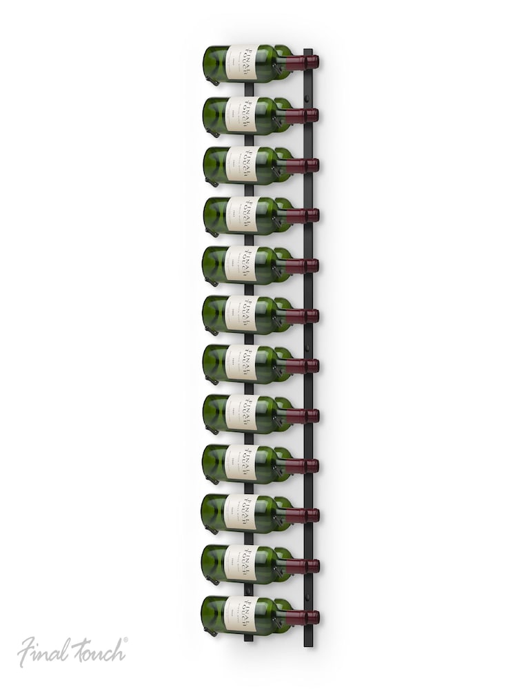 Jeray Black Final Touch 24 Bottle Wall Mounted Wine Rack - Image 2 of 4