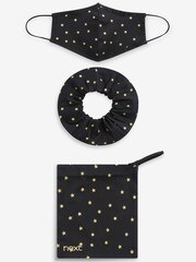 Black Star Face Covering and Scrunchie in a Bag - Image 1 of 5