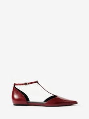 Mint Velvet Red Lila T-Bar Flats - Image 1 of 5