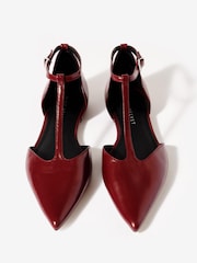 Mint Velvet Red Lila T-Bar Flats - Image 3 of 5
