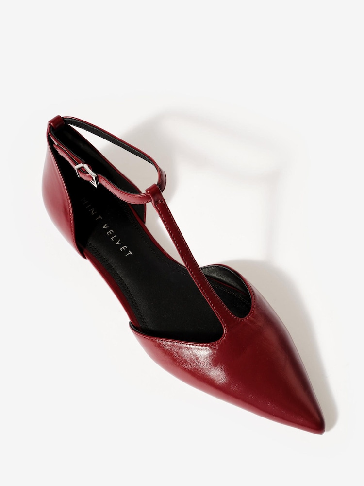 Mint Velvet Red Lila T-Bar Flats - Image 5 of 5 Mint Velvet Red Lila T-Bar Flats - Image 5 of 5