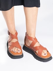 ASRA London Sonya Grainy Leather Sandals - Image 1 of 4
