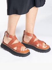 ASRA London Sonya Grainy Leather Sandals - Image 2 of 4