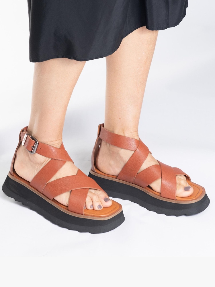 ASRA London Sonya Grainy Leather Sandals - Image 2 of 4 ASRA London Sonya Grainy Leather Sandals - Image 2 of 4