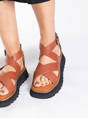 ASRA London Sonya Grainy Leather Sandals - Image 4 of 4
