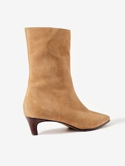 Mint Velvet Natural Issy Suede Kitten Heel Ankle Boots - Image 3 of 4
