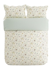 V&A Duck Egg Flora Cotton Duvet Cover & Pillowcase Set - Image 3 of 4