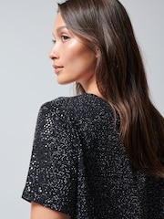 Black Sequin T-Shirt - Image 4 of 6