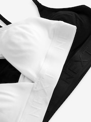 Black/White Cotton Logo Triangle Ultimate Comfort Bralets 2 Pack - Image 11 of 11