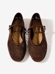 Mint Velvet Brown Tabi Suede Ballet Flats - Image 4 of 5