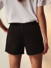 Black 100% Cotton Embellished Denim Shorts - Image 4 of 7