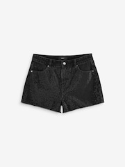 Black 100% Cotton Embellished Denim Shorts - Image 6 of 7