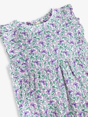 JoJo Maman Bébé Lilac 2-Piece Butterfly Bloom Print Bubble Romper & Floppy Hat Set - Image 6 of 6