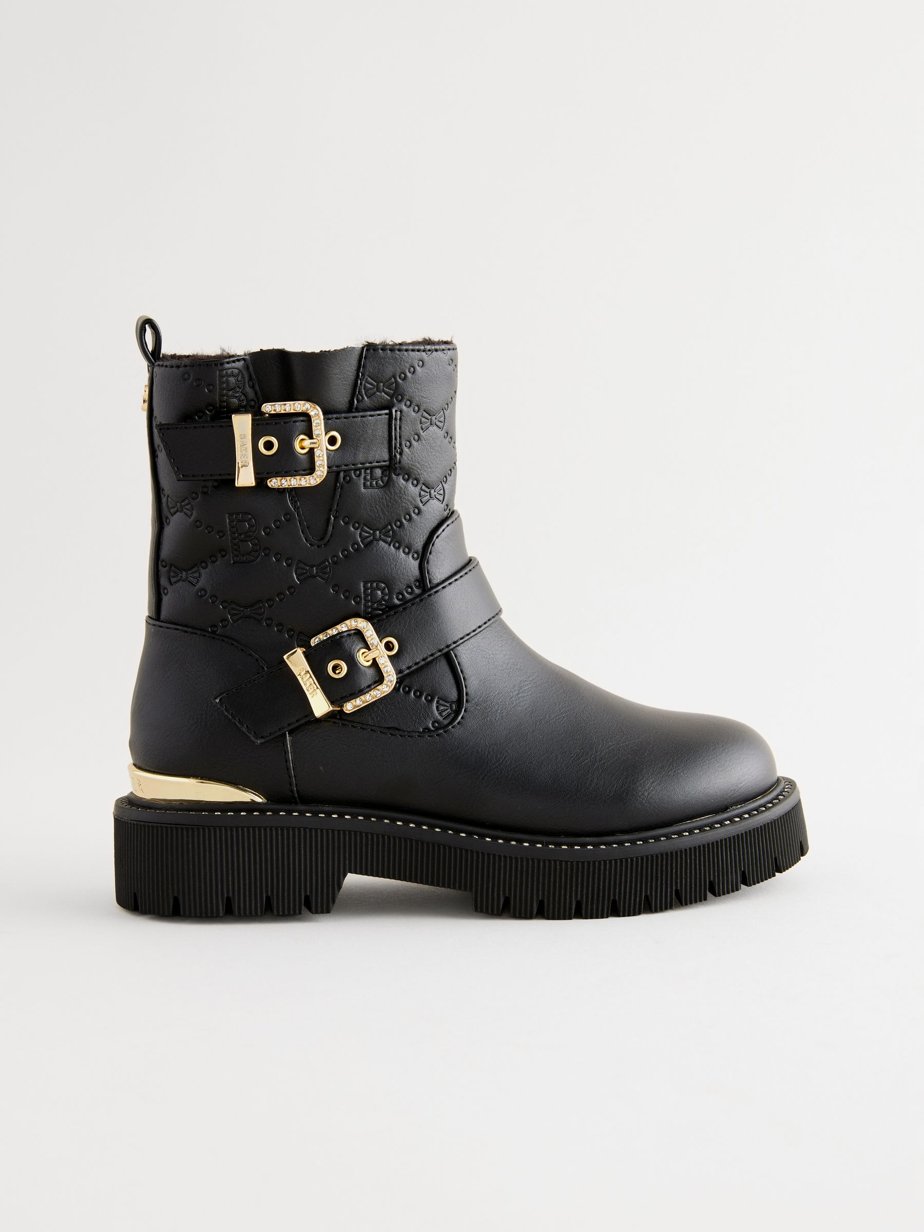 Buy Baker by Ted Baker Girls Gold Buckled Black Boots from Next Luxembourg