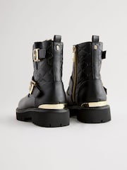 Baker by Ted Baker Girls Gold Buckled Black Boots - Image 5 of 6