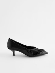 Black Forever Comfort® Ruffle Kitten Heel Court Shoes - Image 2 of 5