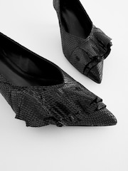 Black Forever Comfort® Ruffle Kitten Heel Court Shoes - Image 4 of 5
