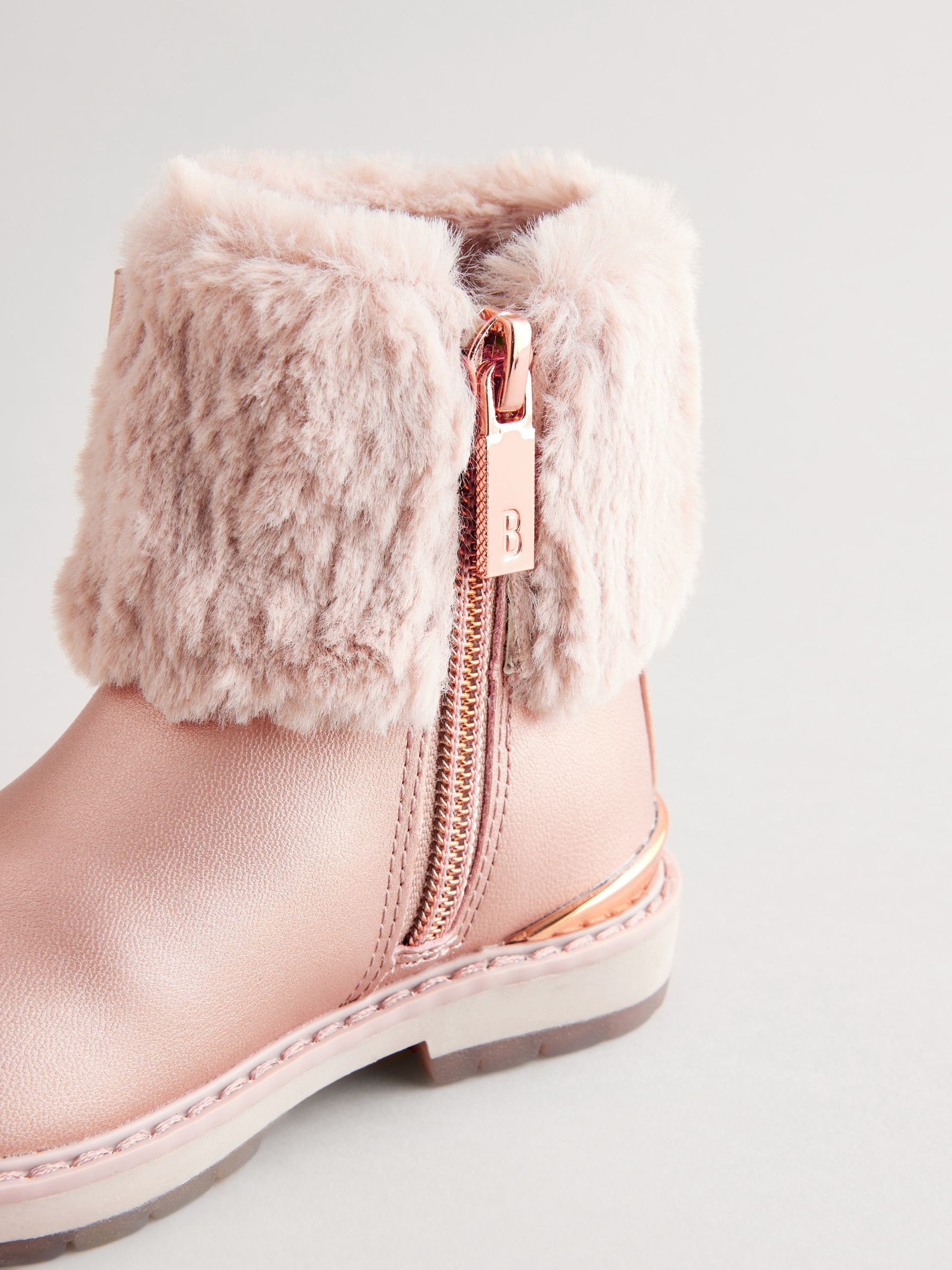 Buy Baker by Ted Baker Girls Pink Faux Fur Cuff Ankle Boots from Next USA