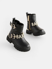 Baker by Ted Baker Girls Gold Buckled Black Boots - Image 1 of 8