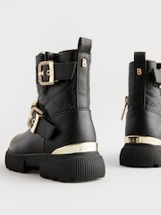 Baker by Ted Baker Girls Gold Buckled Black Boots - Image 6 of 8