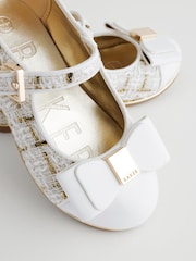Baker by Ted Baker Girls Mary Jane Bow Occasion White Shoes - Image 5 of 7