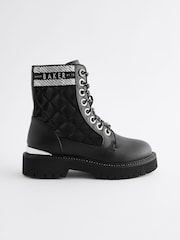 Baker by Ted Baker Girls Chunky Lace Up Black Boots - Image 1 of 5
