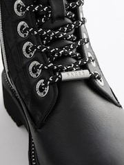 Baker by Ted Baker Girls Chunky Lace Up Black Boots - Image 3 of 5