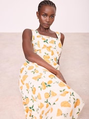 Mint Velvet Print Linen Blend Midi Dress - Slika 3 od 8