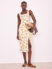 Mint Velvet Print Linen Blend Midi Dress - Slika 5 od 8