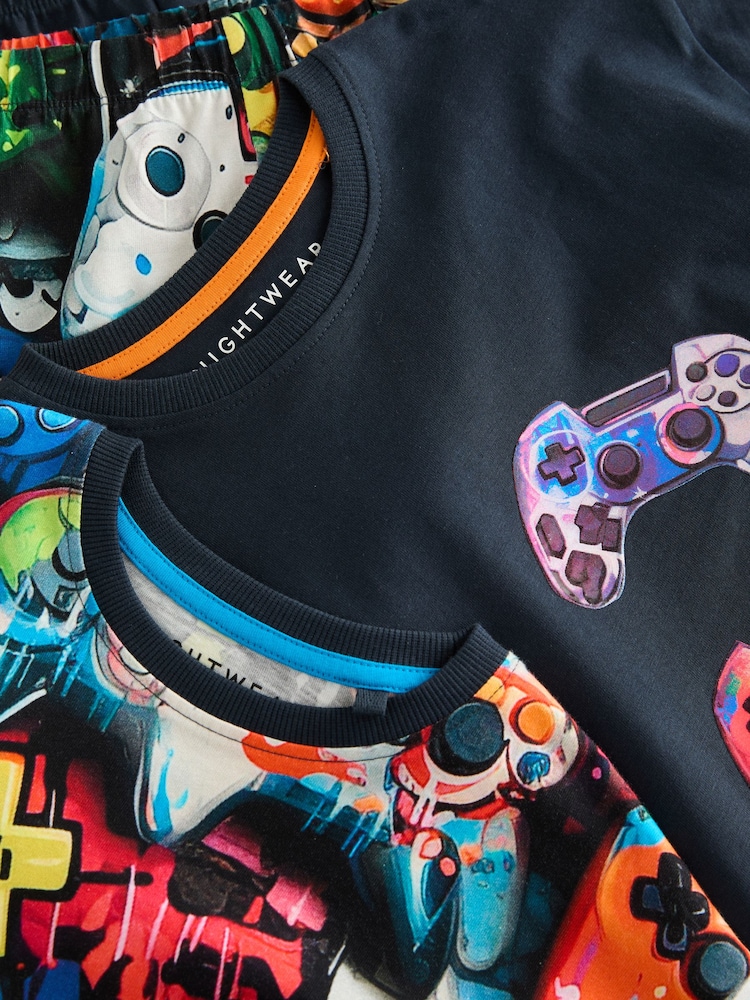 Manette de jeu Noir/Rose - Lot de 2 pyjamas à manches longues (3-16ans) - Image 6 of 7