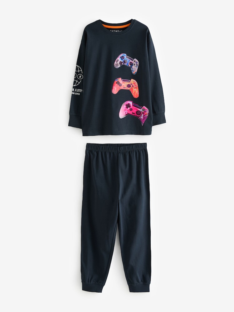 Manette de jeu Noir/Rose - Lot de 2 pyjamas à manches longues (3-16ans) - Image 2 de 7
