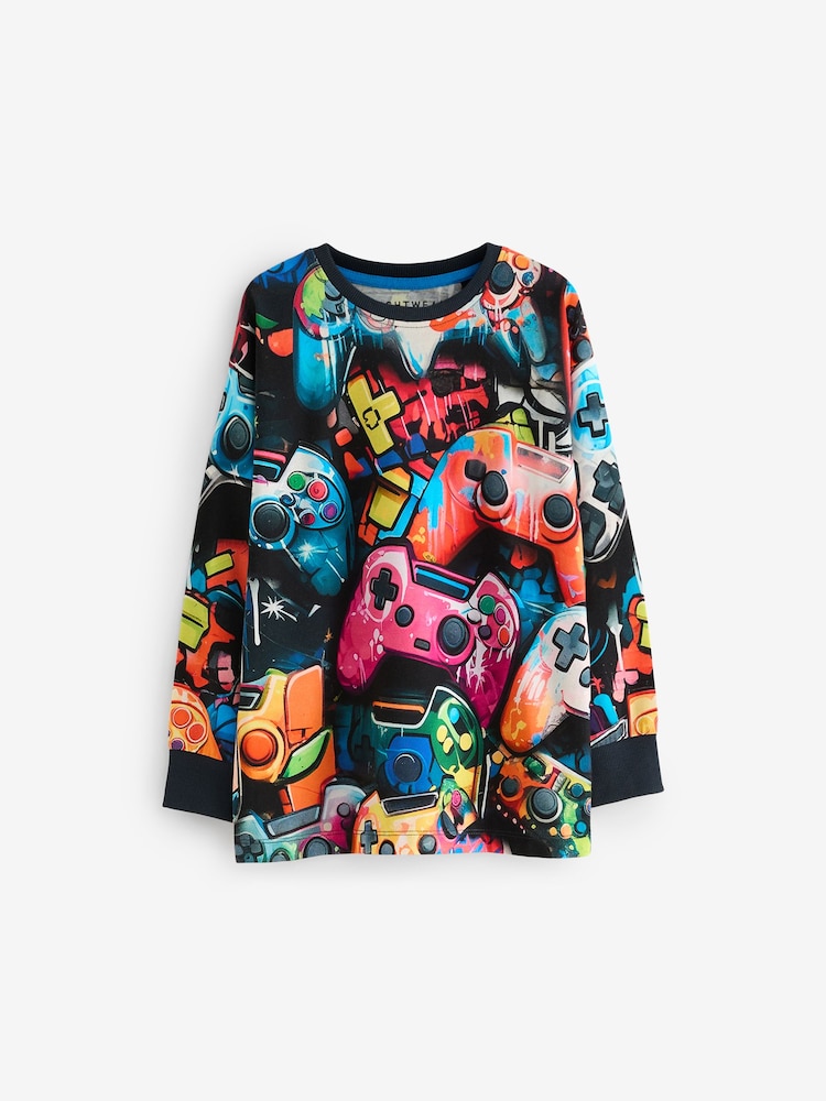 Manette de jeu Noir/Rose - Lot de 2 pyjamas à manches longues (3-16ans) - Image 3 of 7