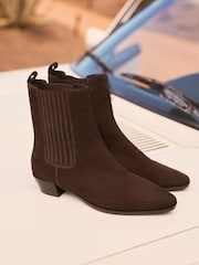Mint Velvet Brown Kirsten Suede Ankle Boots - Image 2 of 7