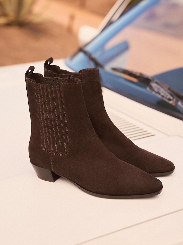Mint Velvet Brown Kirsten Suede Ankle Boots - Image 2 of 7