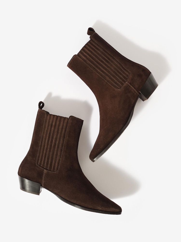 Mint Velvet Brown Kirsten Suede Ankle Boots - Image 7 of 7