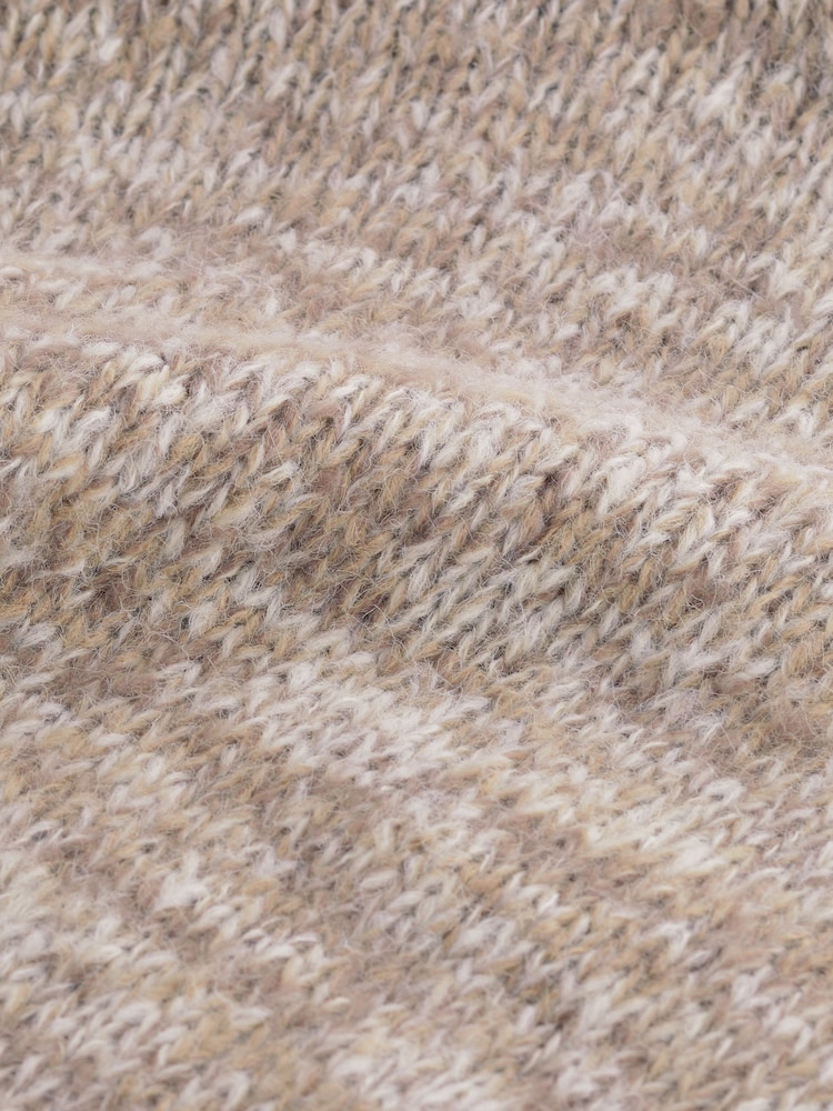 Neutral Brown Cropped High Neck Long Sleeve Jumper - Image 7 of 7