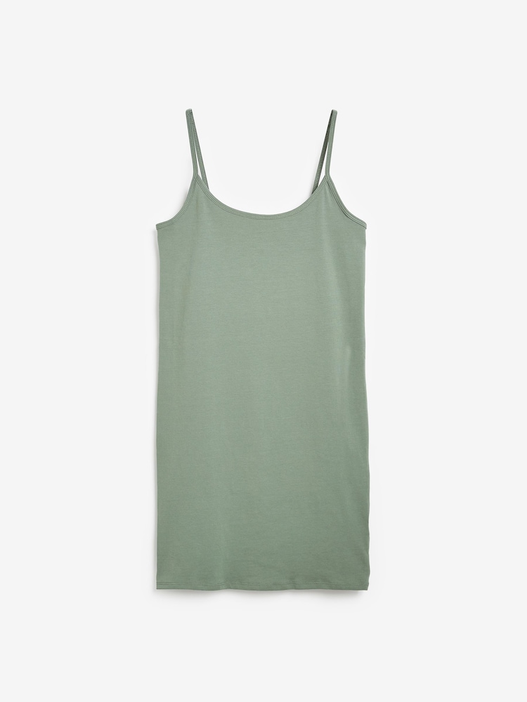 Khaki Green Longline Thin Strap Vest - Image 4 of 4 Khaki Green Longline Thin Strap Vest - Image 4 of 4